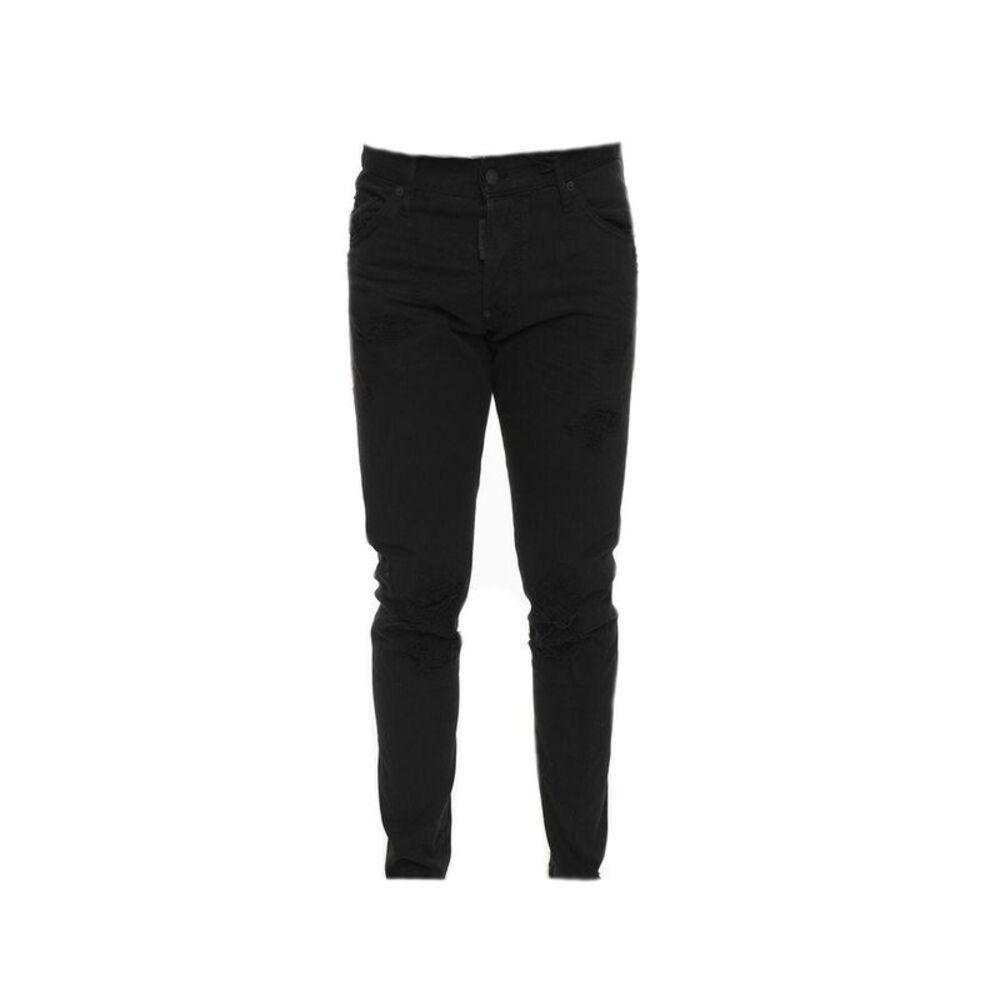 Dsquared² Cotton Skinny Jeans with Classic Design Men Black Bottoms